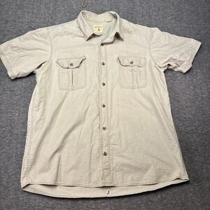 REDHEAD Mens XL Tan Safari Ripstop Button Up Shirt Outdoor Casual